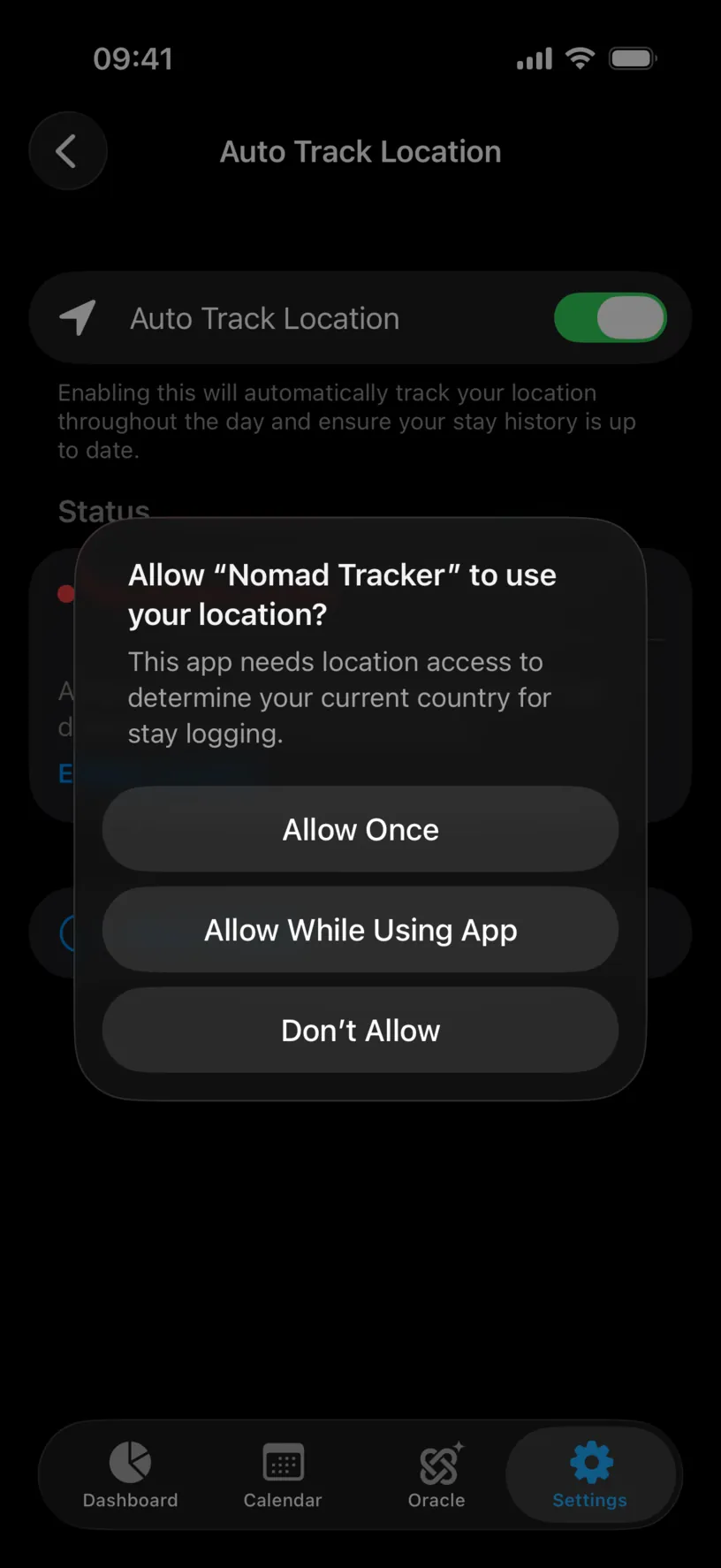 The iOS location dialog offering Allow Once, Allow While Using App and Don’t Allow